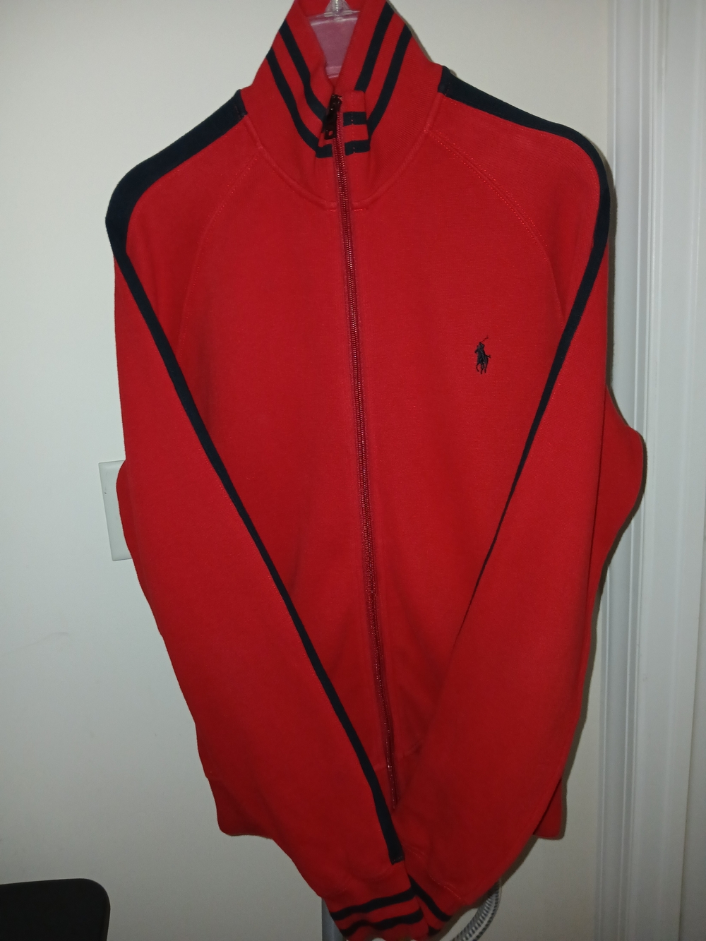Polo by Ralph Lauren Red Zip-Front Men's Sweater